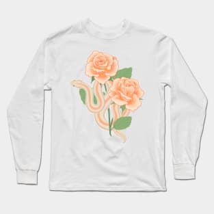 Rosy Boa and Roses Long Sleeve T-Shirt